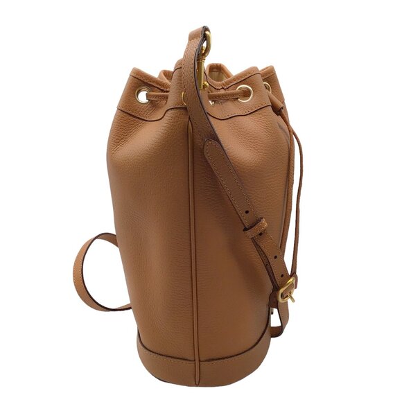 MARK CROSS TAN CALFSKIN LEATHER CHRISTY BUCKET BAG - Picture 2 of 8